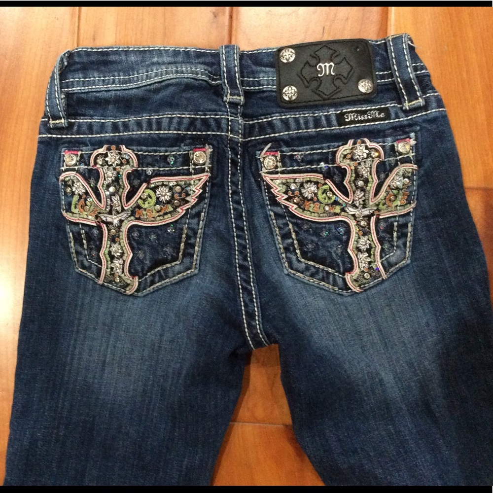 Miss Me cuffed jean Capri embellished 10 youth